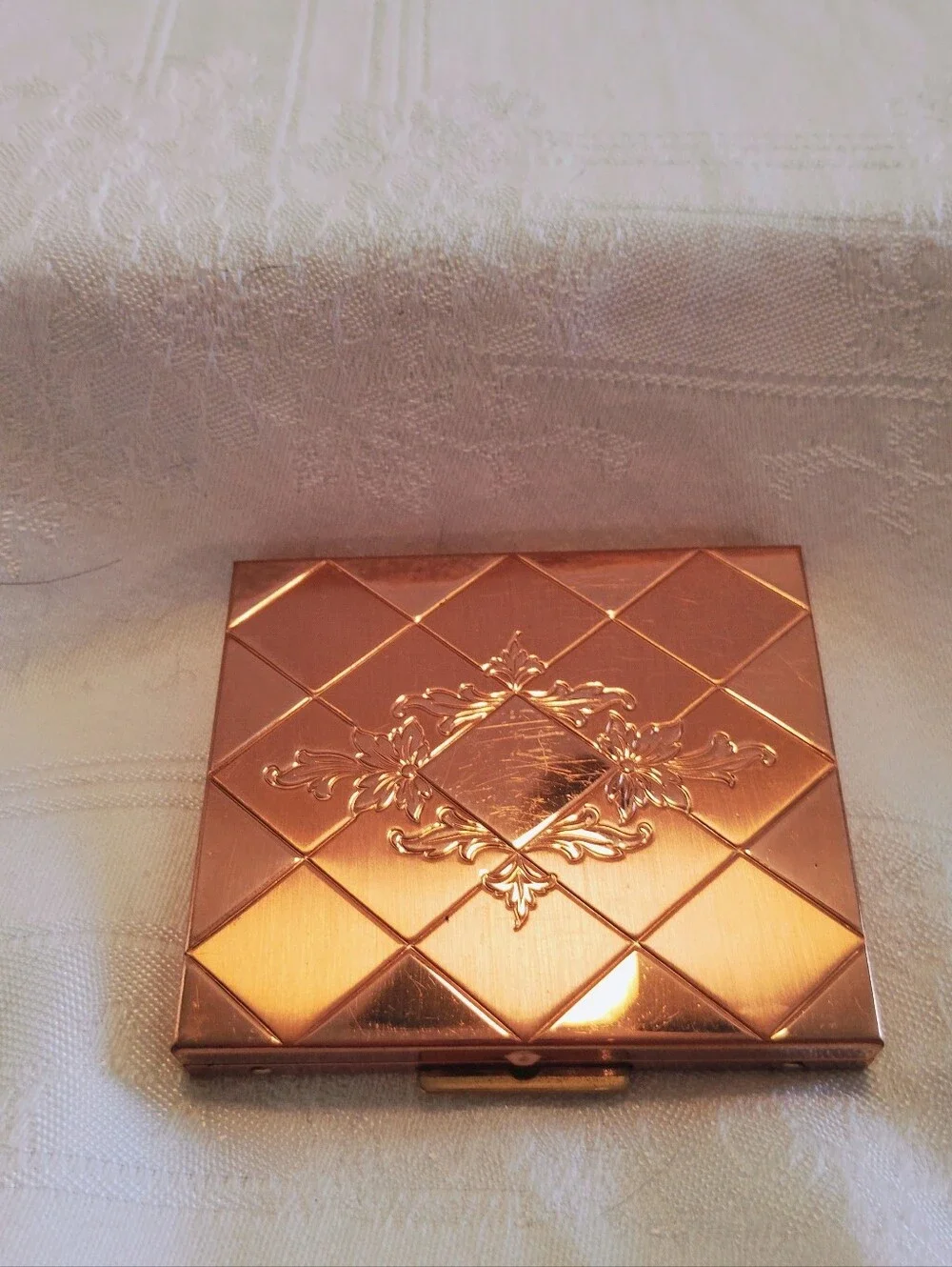 Vintage Copper Accordion Foldout Photo Wallet Snap Lock Button Closure MCM